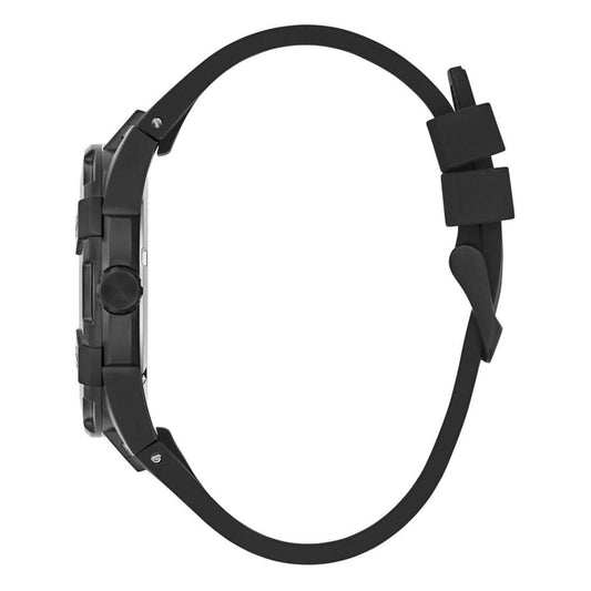 Men's Analog Black Silicone Watch 45mm