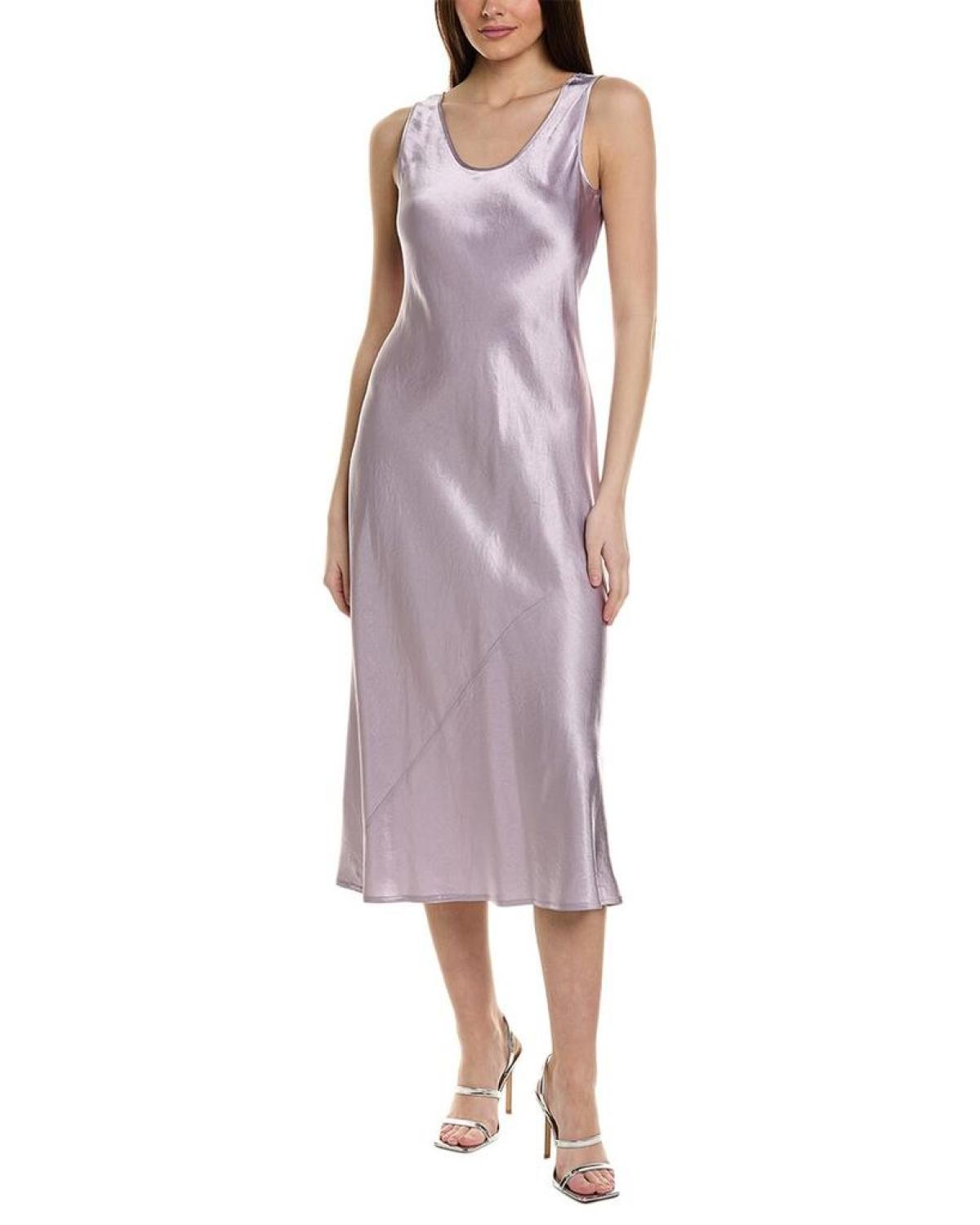 max mara leisure satin dress Max Mara Leisure Beige Satin Sleeveless Midi Dress S Max Mara