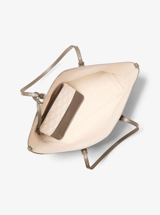 Quinn Large Logo Jacquard Tote Bag with Pouch