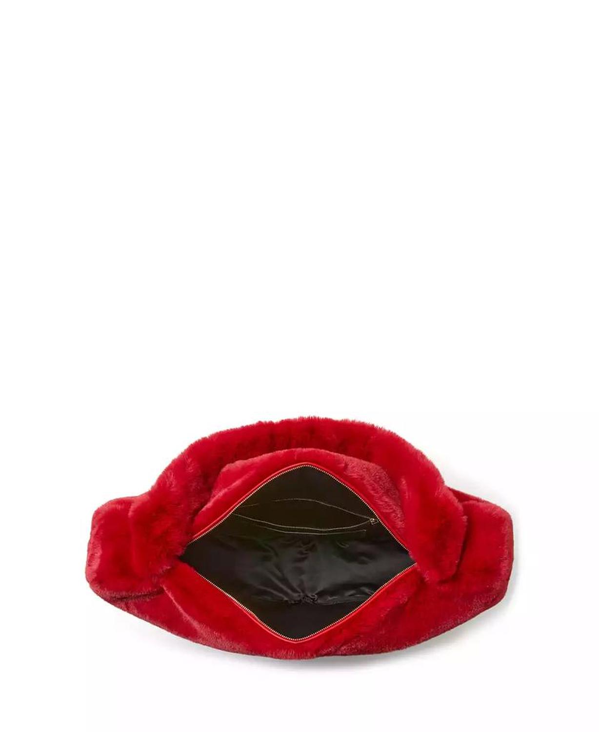 Luver Faux Fur Large Heart Tote Bag