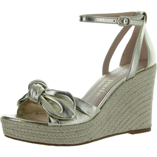 Tianna Womens Leather Open Toe Wedge Sandals