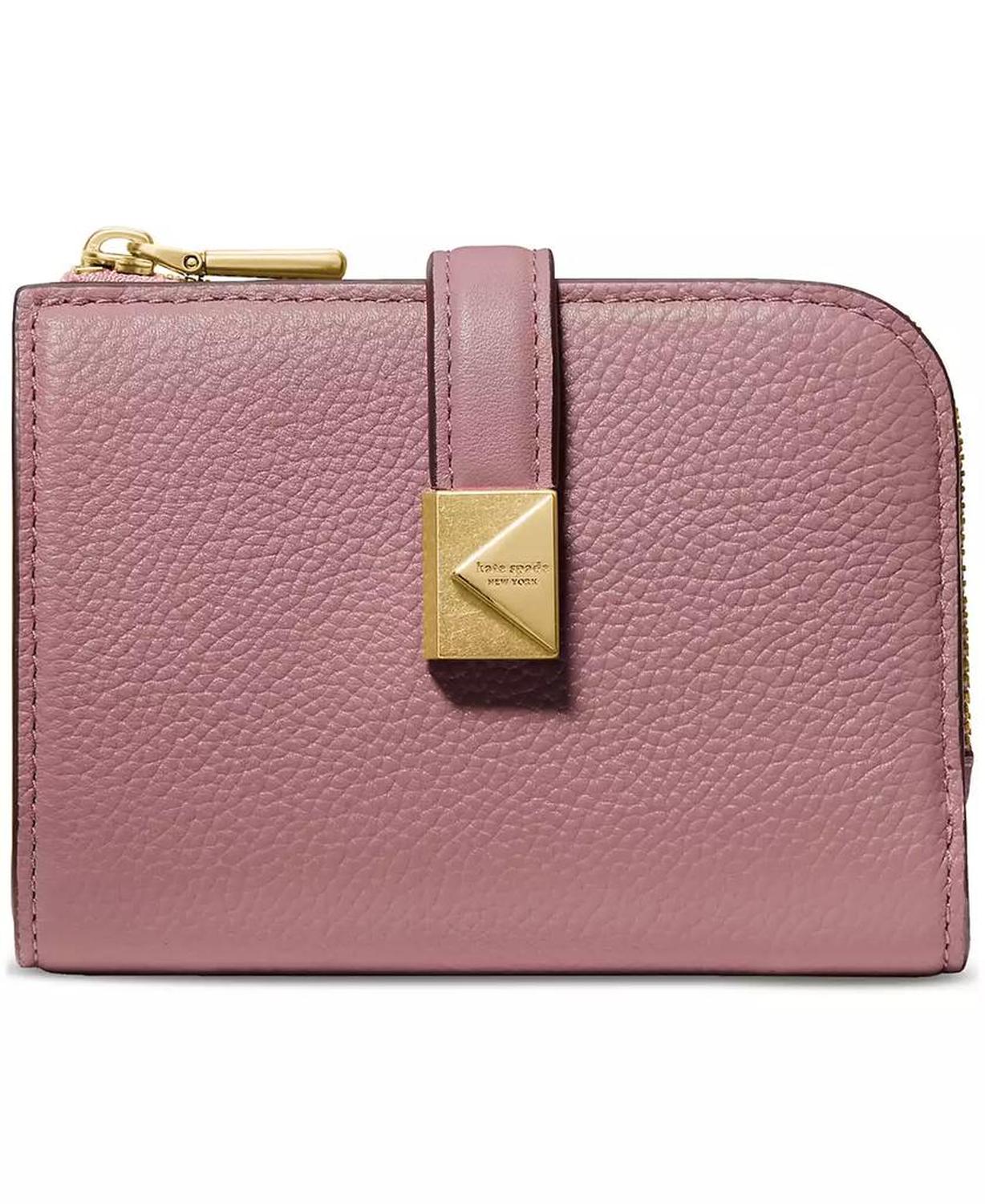 Deco Pebbled Leather Small Compact Wallet