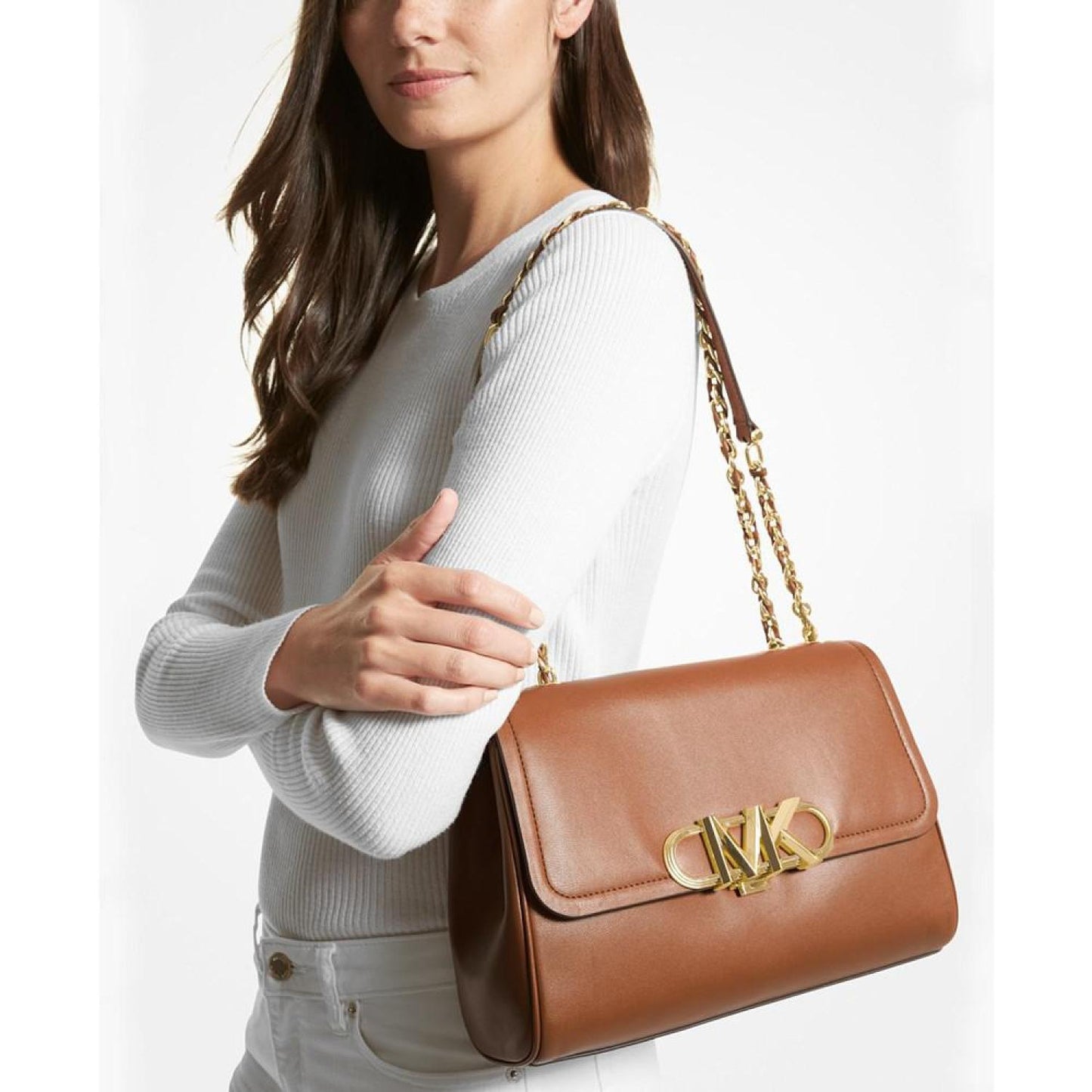 Leather Parker Convertible Chain Shoulder Bag