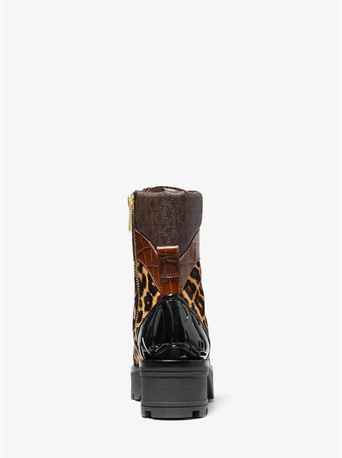 Khloe Mixed-Media Combat Boot