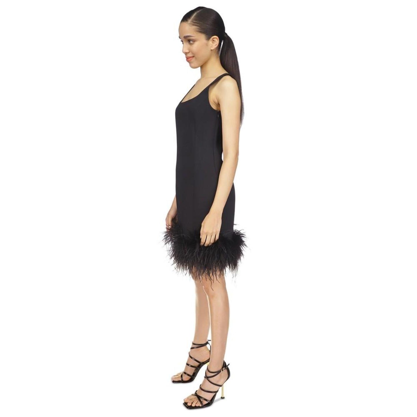 Women's Feather-Trim Mini Dress