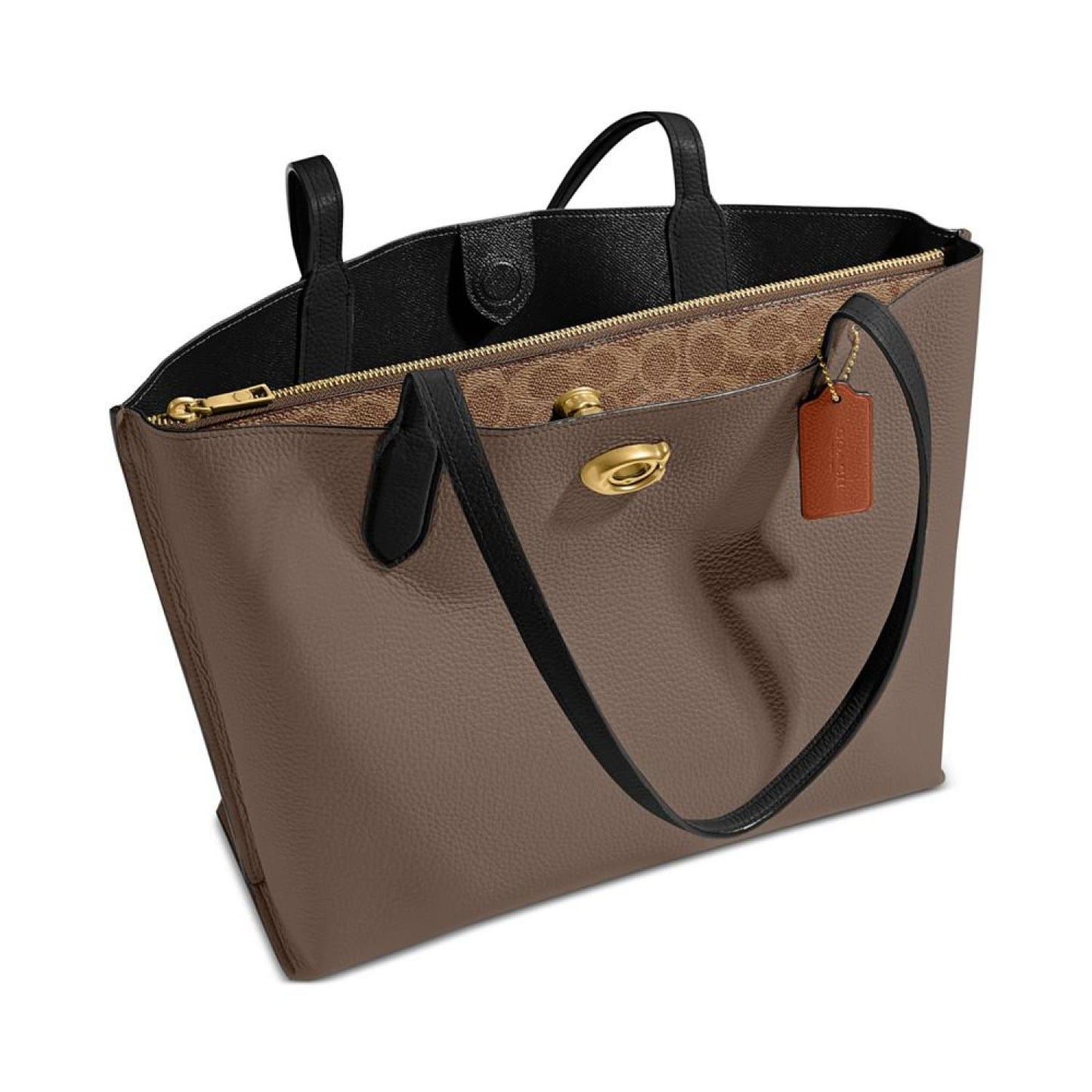 Colorblock Leather with Coated Canvas Signature Interior Willow Tote