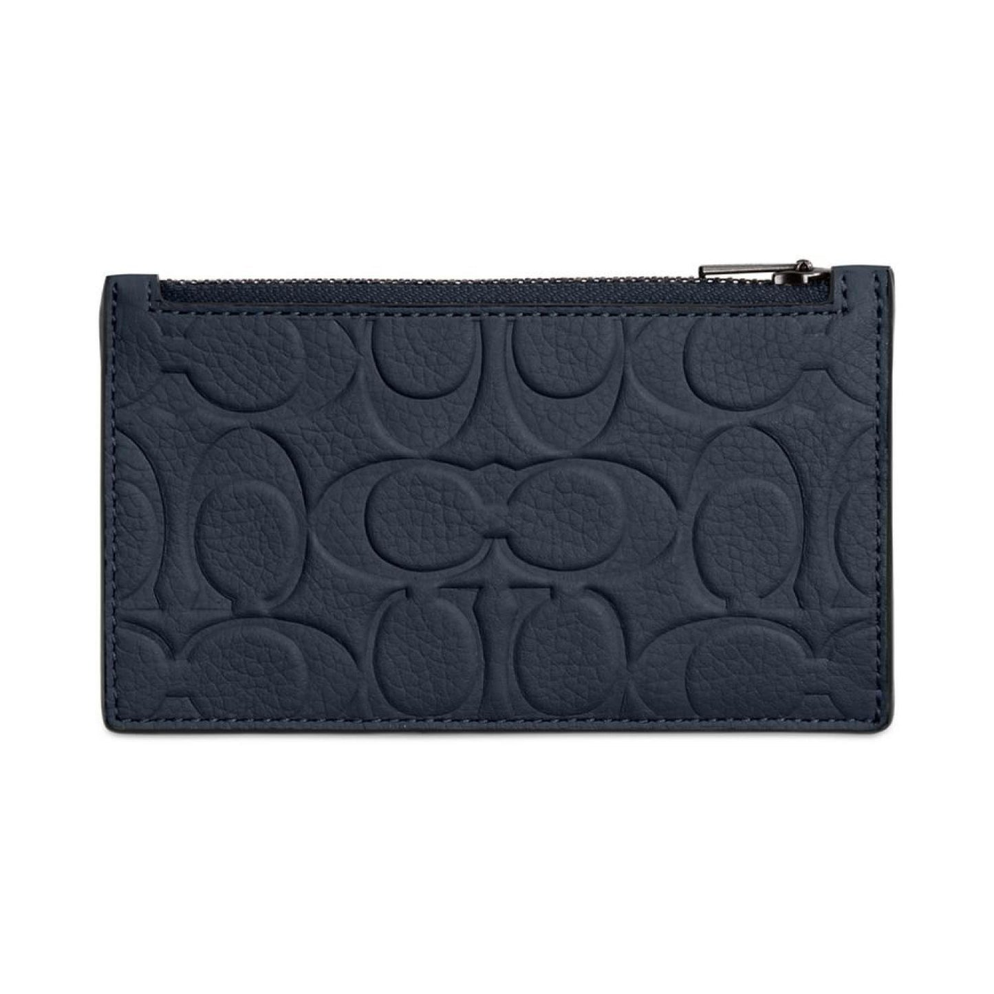 Signature Leather Zip Logo Card Case