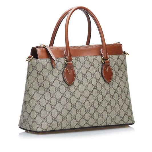 Gucci  GG Supreme Linea A Zip Satchel (Pre-Owned)