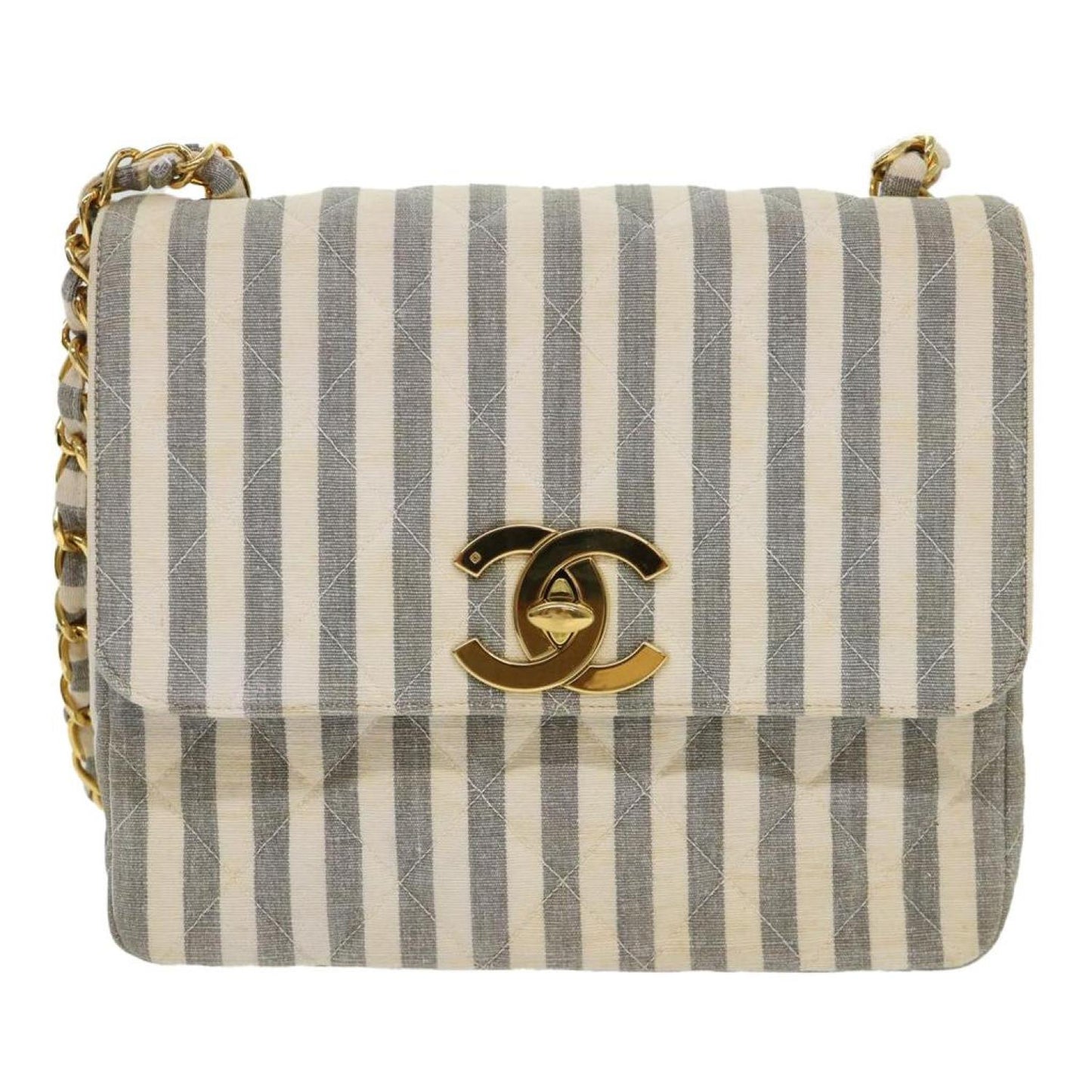 Chanel Flap Bag Canvas Shoulder Bag (Pre-Owned)