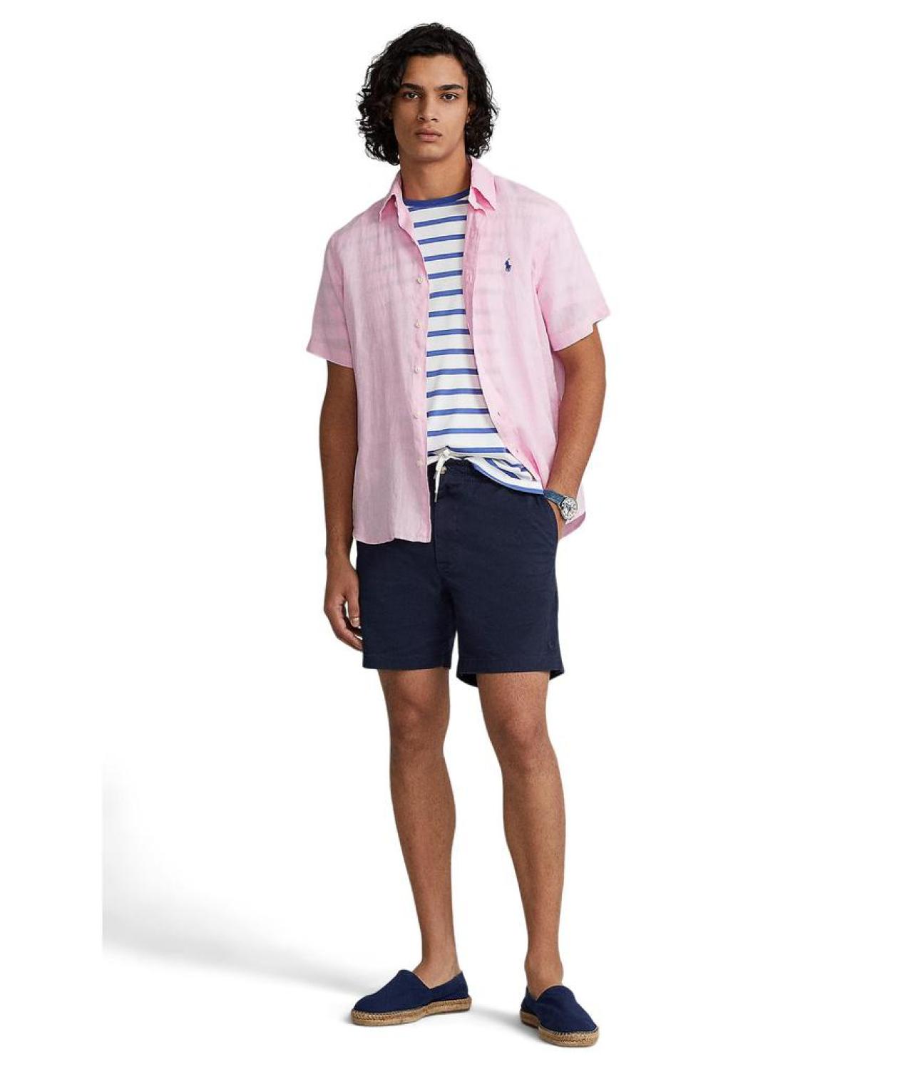 Short Sleeve Classic Fit Linen Shirt