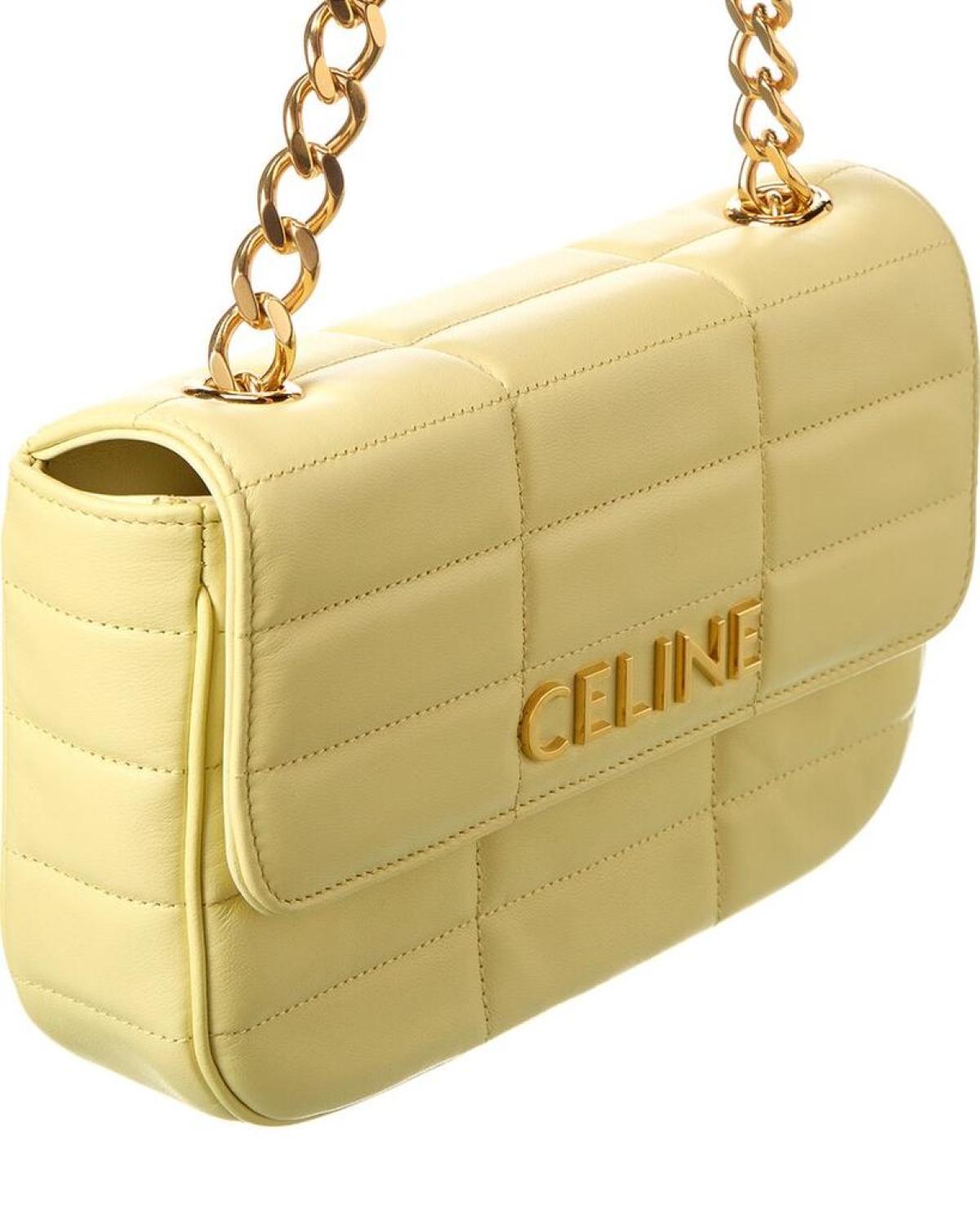 CELINE Monochrome Quilted Leather Shoulder Bag