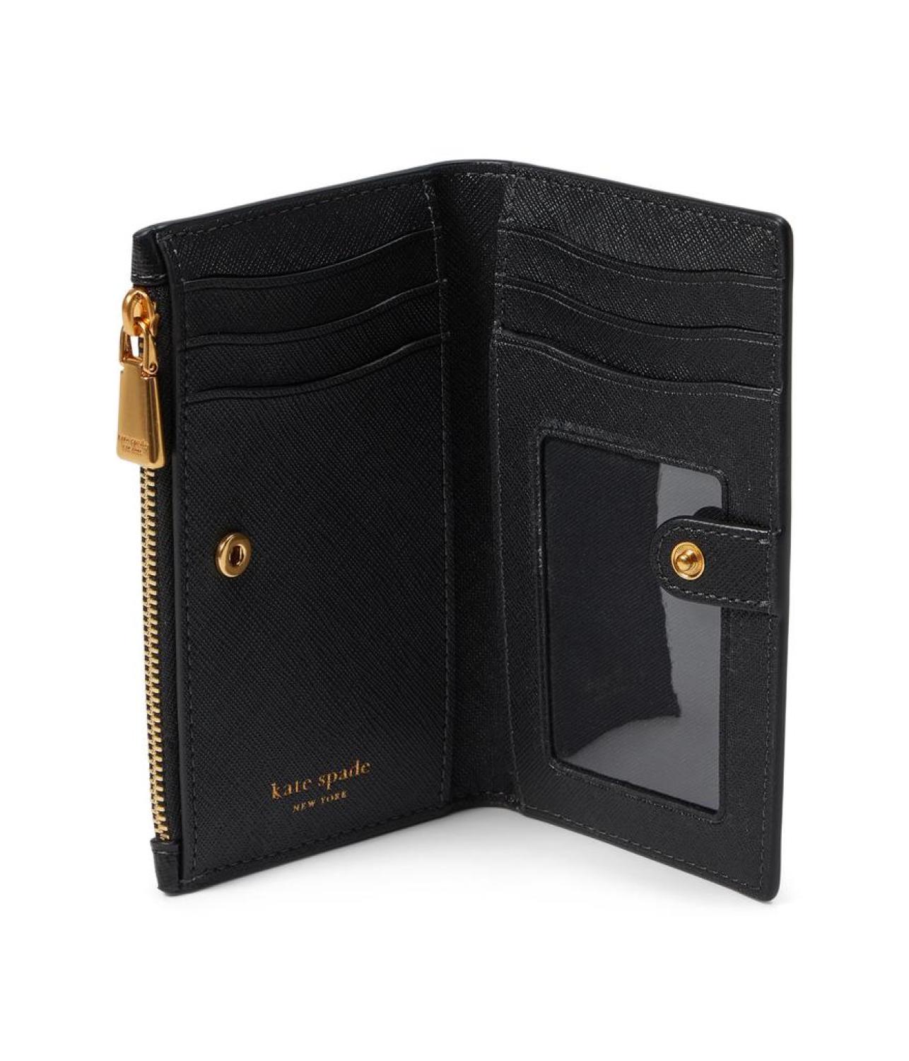 Ellie Embellished Saffiano Leather Small Slim Bifold Wallet