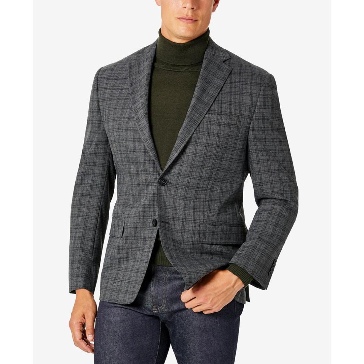 Men's Modern-Fit Pattern Check Sport Coats
