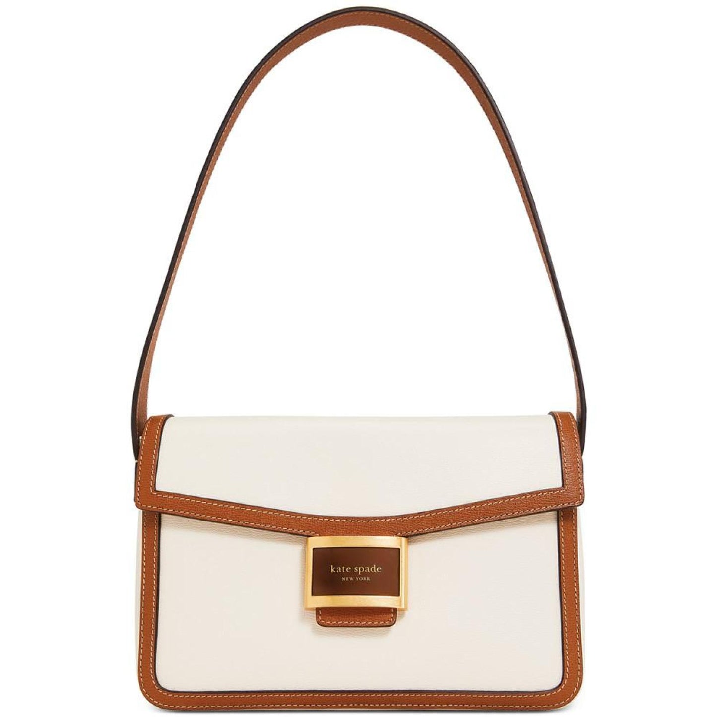 Katy Colorblocked Textured Leather Medium Shoulder Bag