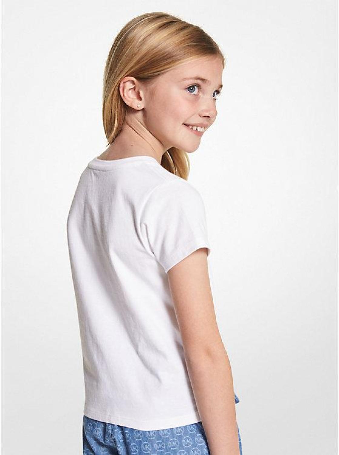 Sequined Logo Cotton T-Shirt