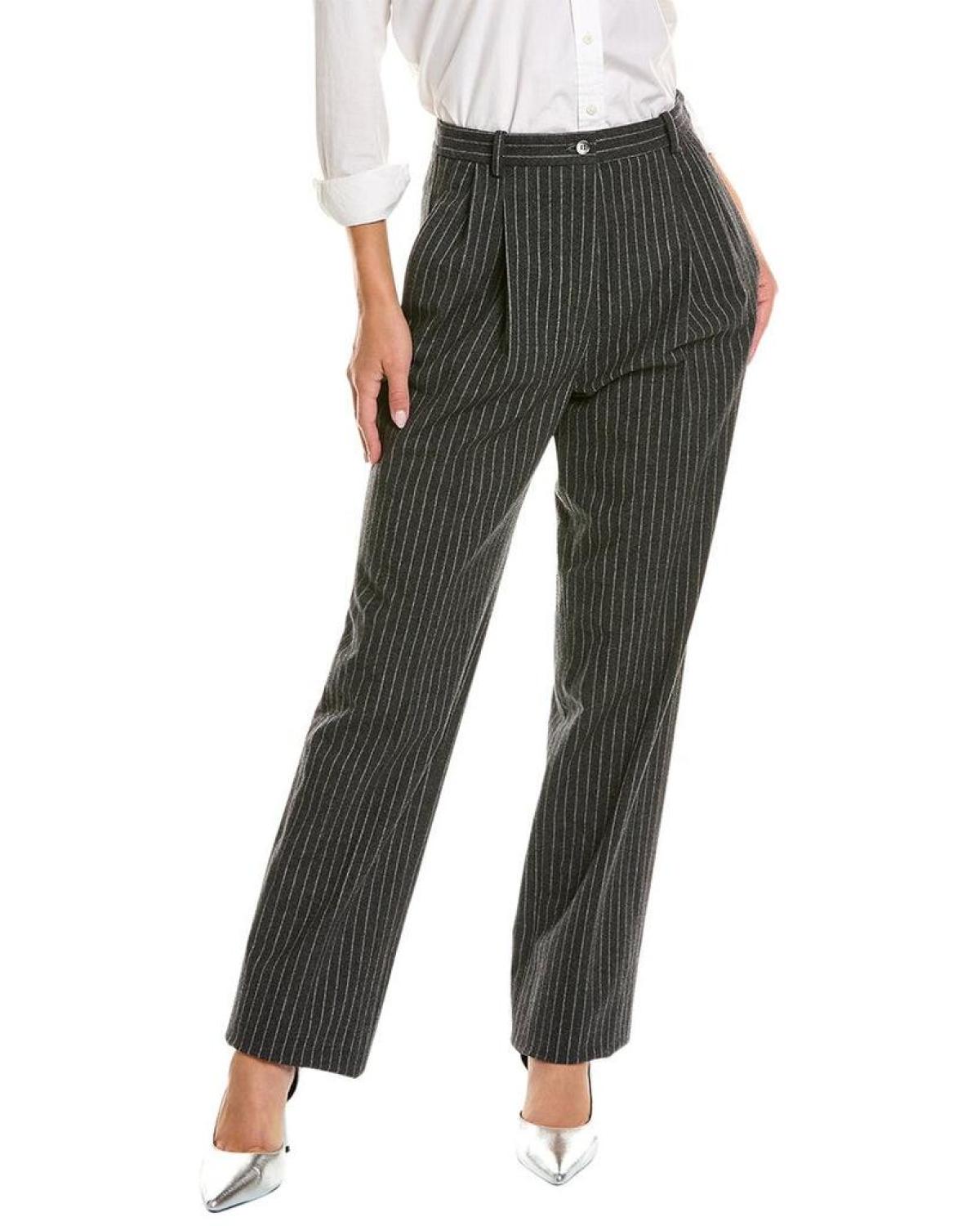 Michael Kors Mika Pinstripe Wool Blend Pant