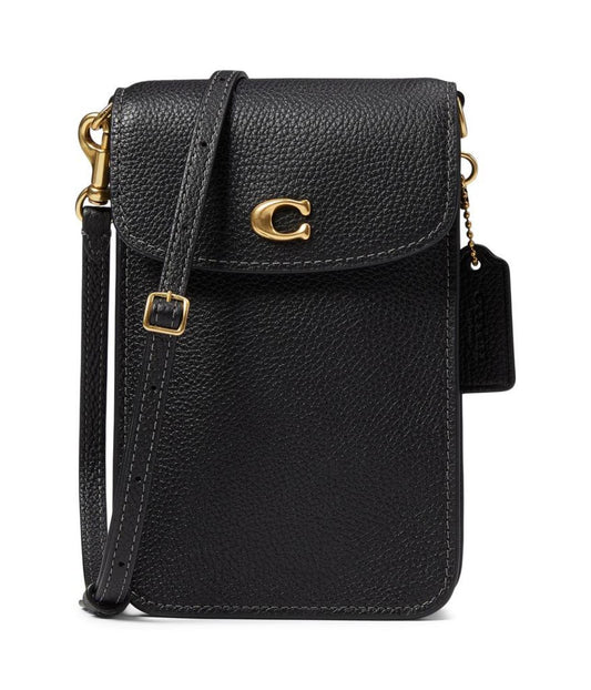 Polished Pebble Leather Phone Crossbody