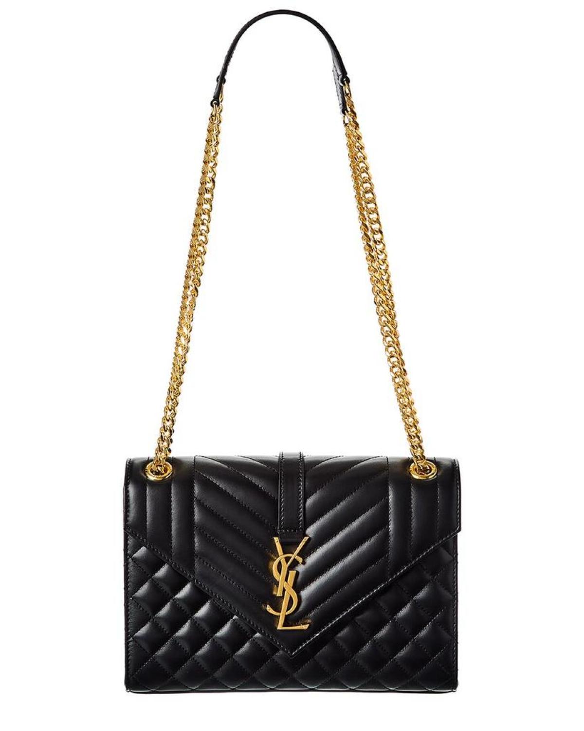 Saint Laurent Envelope Medium Leather Shoulder Bag
