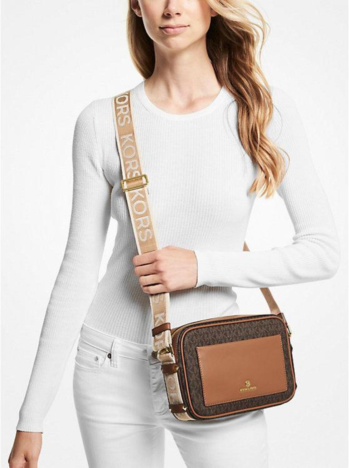 Maeve Large Logo and Faux Leather Crossbody Bag