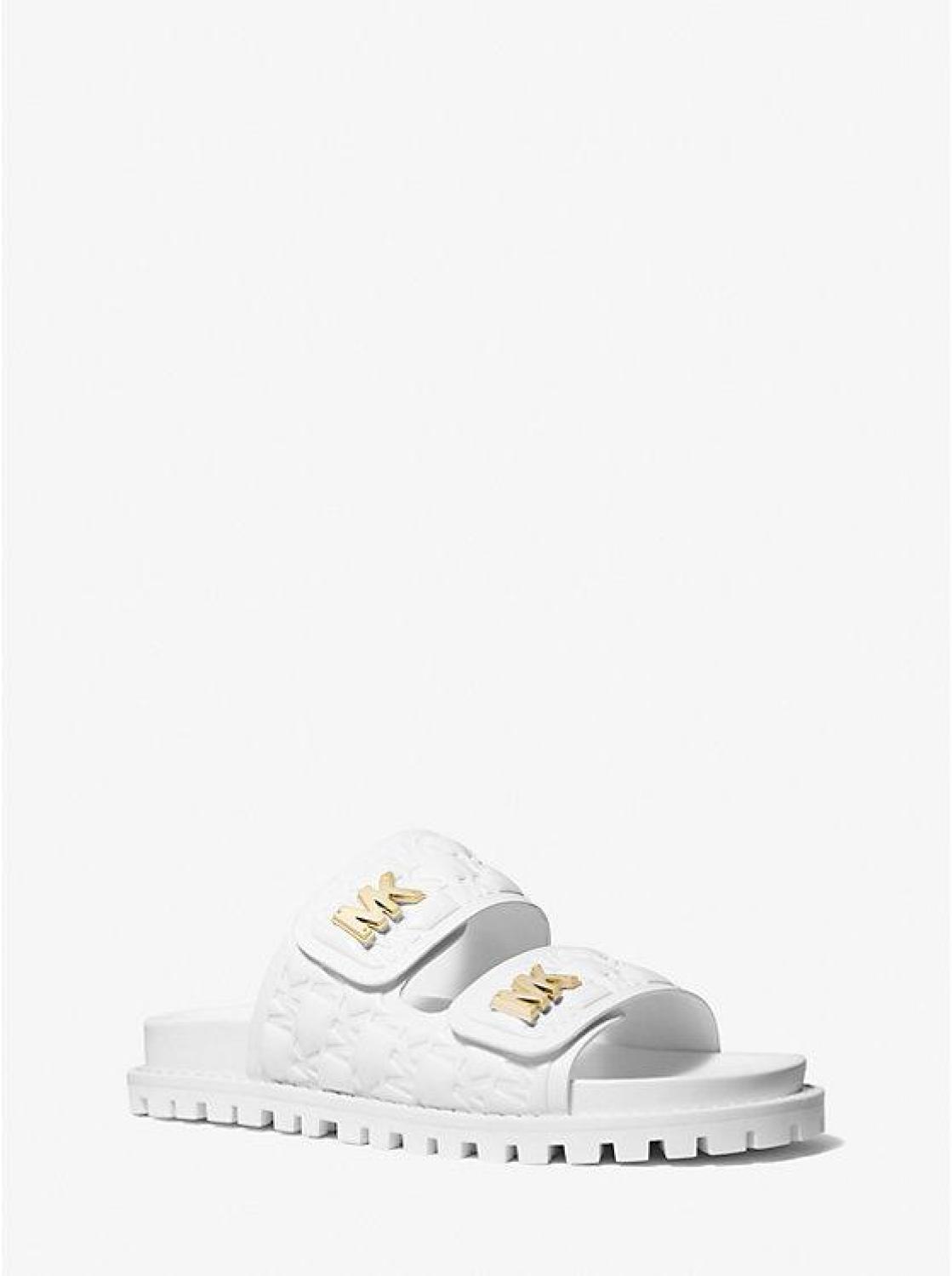 Stark Logo Embossed Faux Leather Slide Sandal
