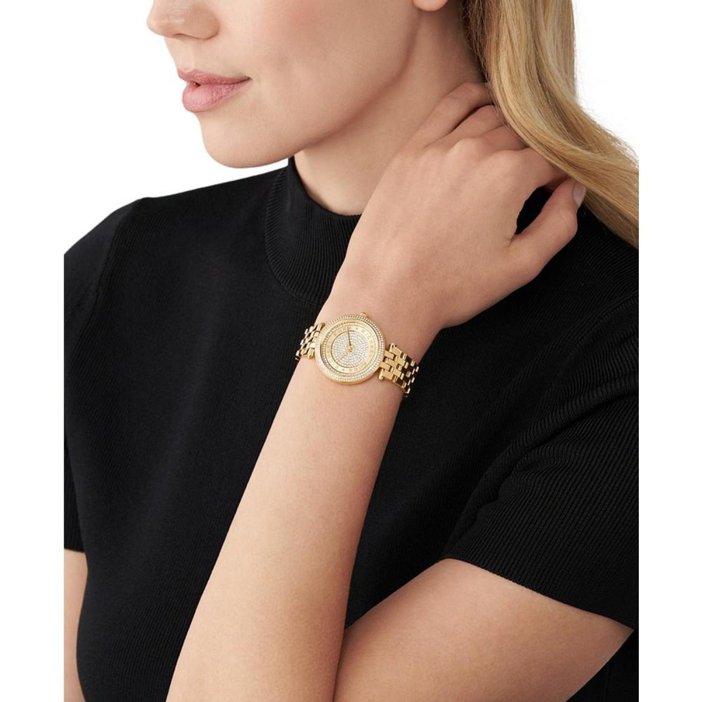 Women's Darci Three-Hand Gold-Tone Stainless Steel Bracelet Strap Watch 33mm