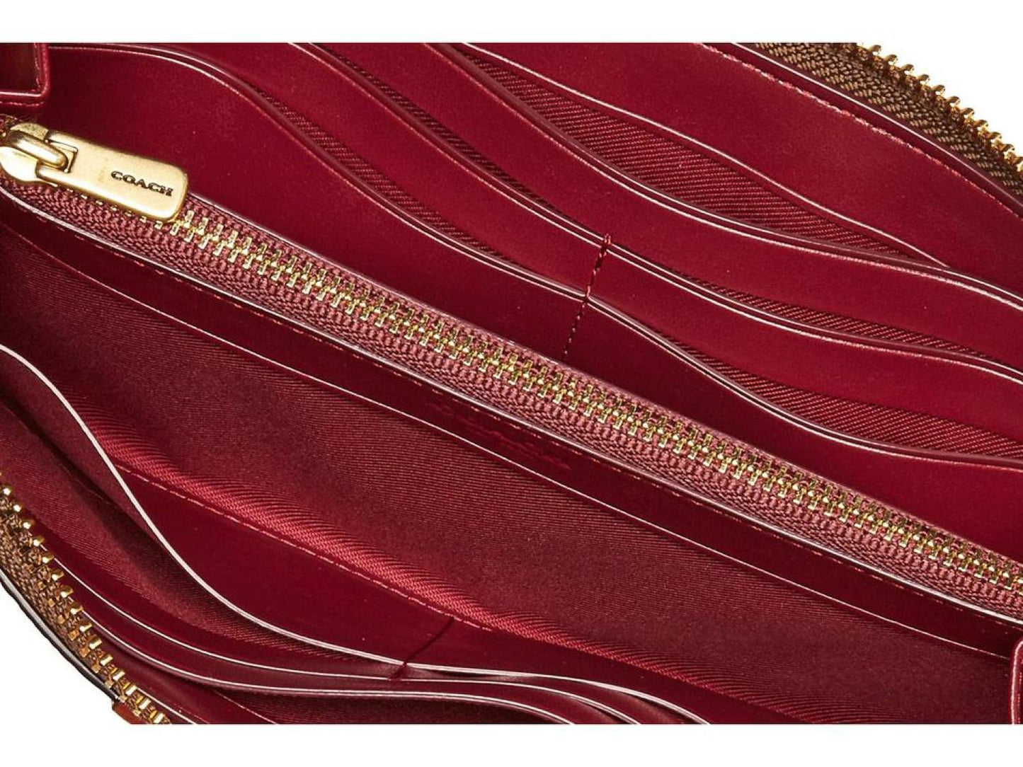 Color Block Coated Canvas Signature Slim Accordion Zip