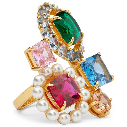 Gold-Tone Victoria Cluster Cocktail Ring