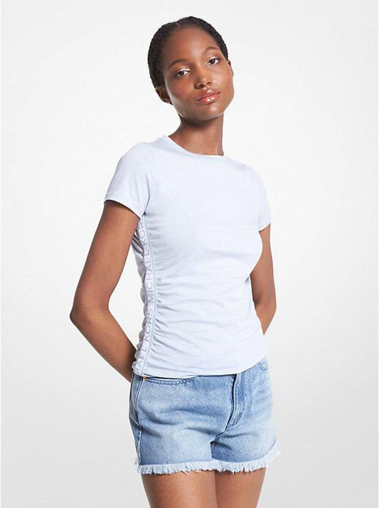 Logo Tape Organic Cotton Ruched T-Shirt