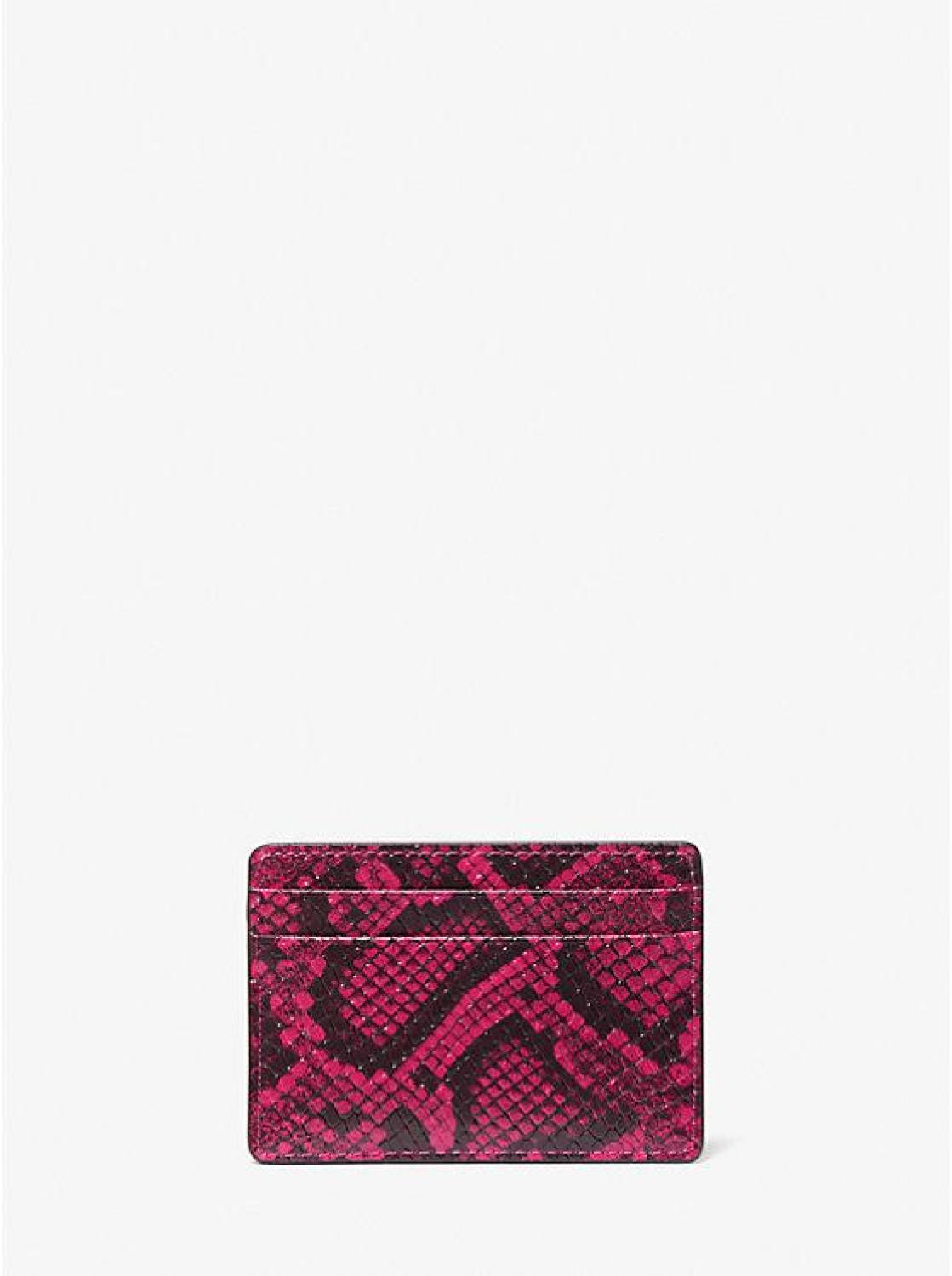 Jet Set Small Snake Embossed Card Case