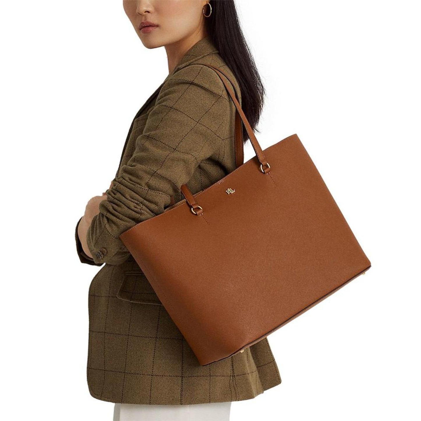 Karly Crosshatch Leather Large Tote