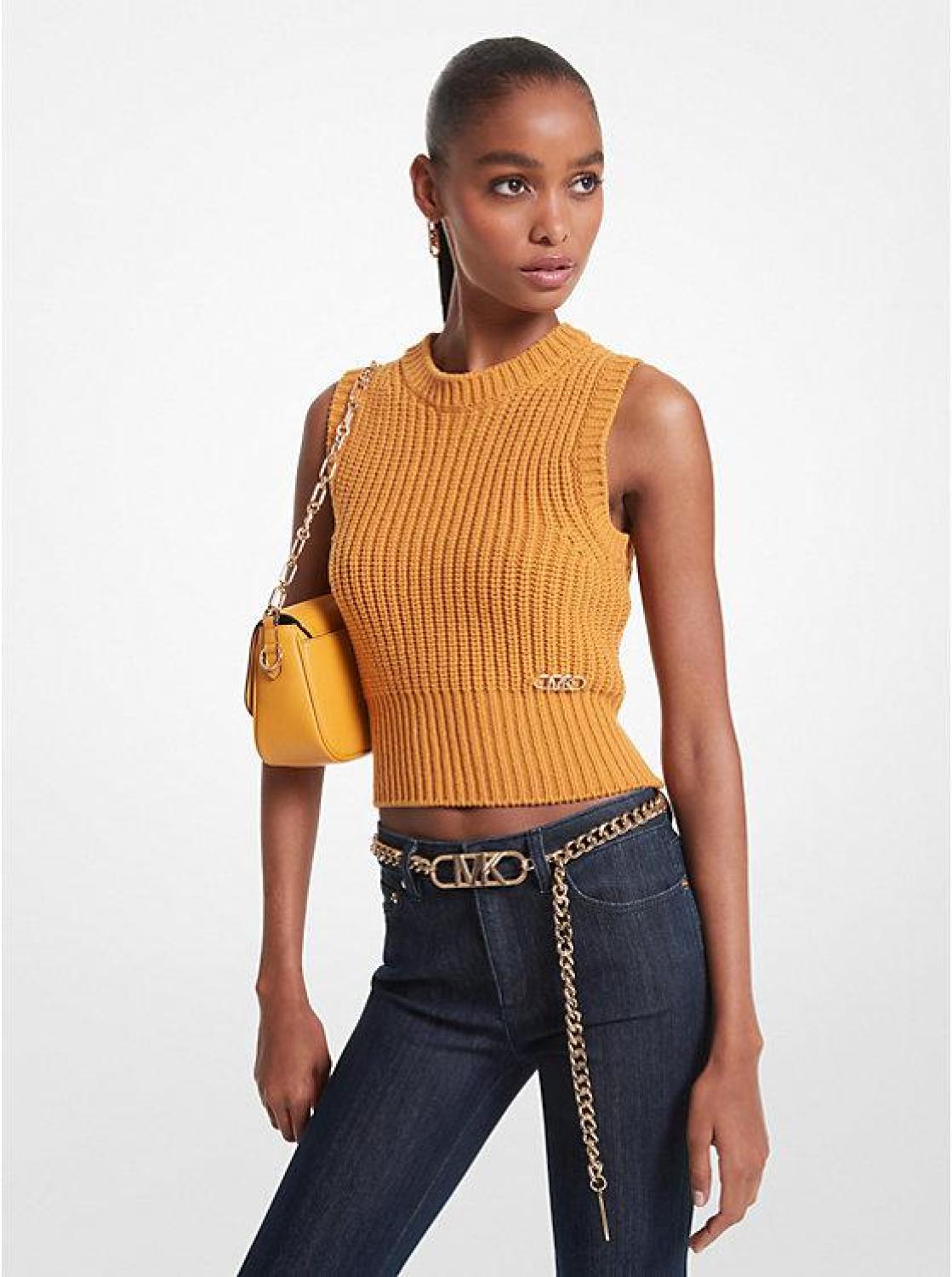 Sleeveless Merino Wool Blend Top