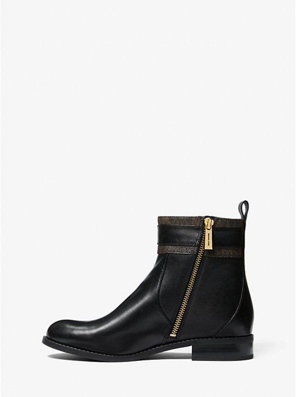 Padma Logo and Leather Ankle Boot