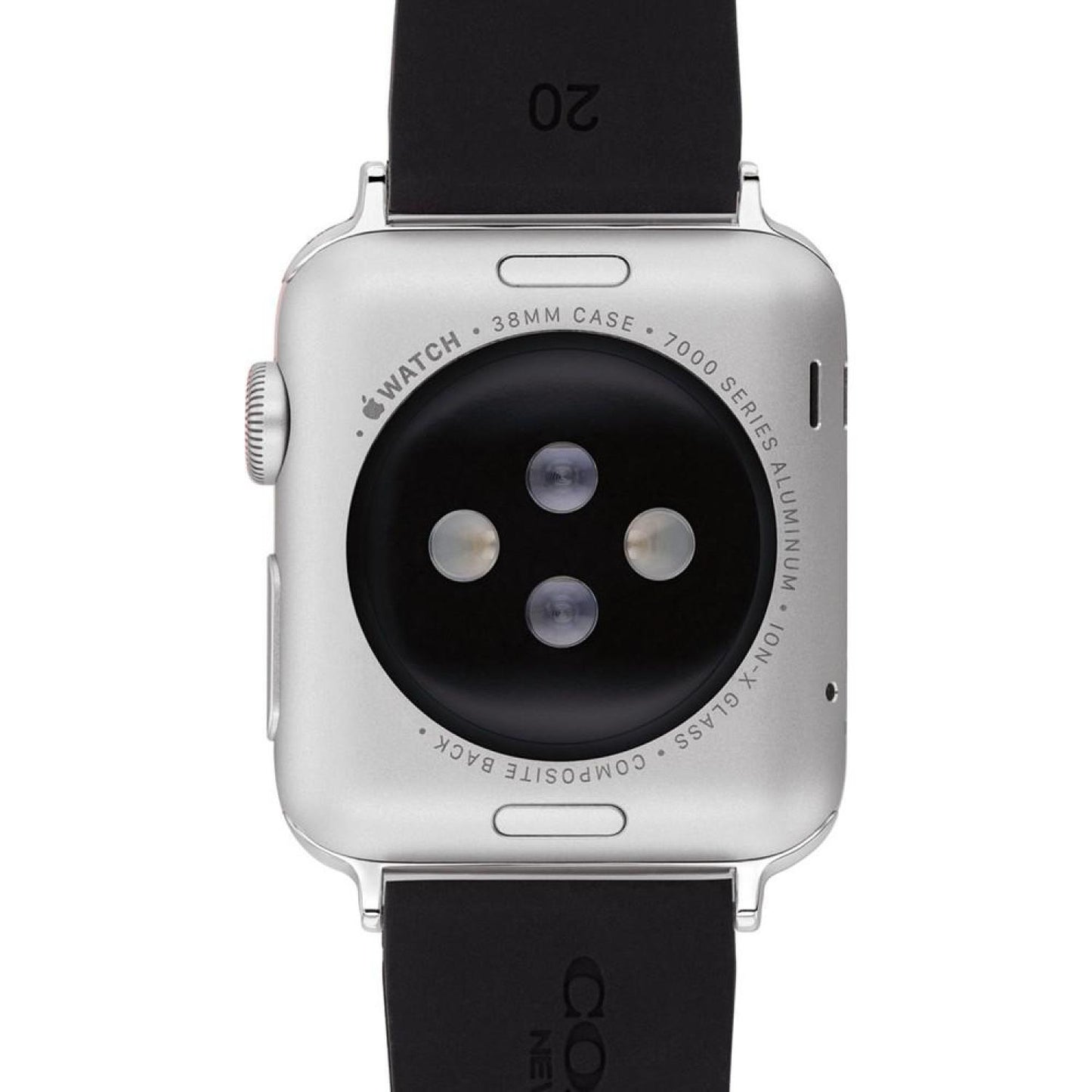 Black Multicolor Logo Rubber Apple Watch® Strap 38/40/41mm