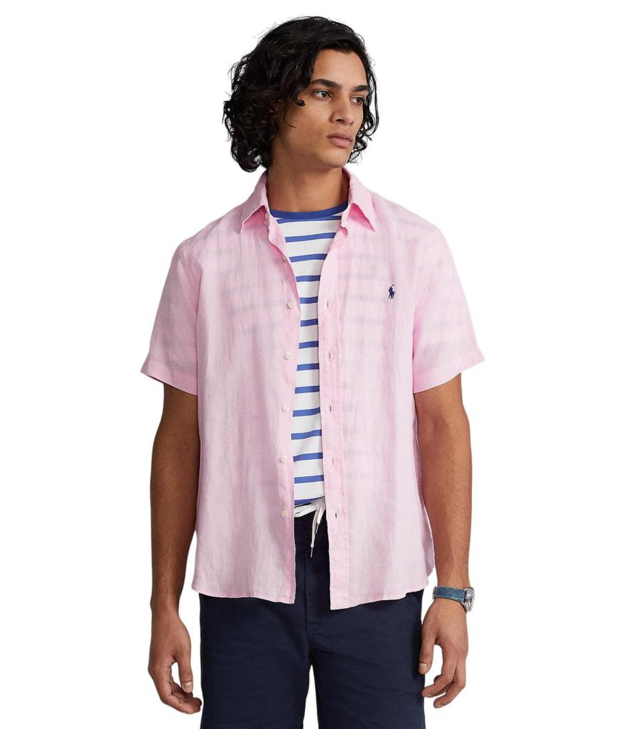 Short Sleeve Classic Fit Linen Shirt