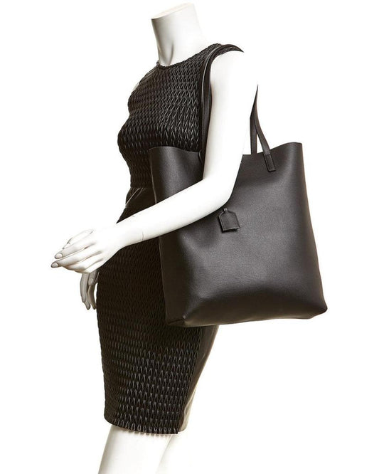 Saint Laurent North/South Medium Leather Shopper Tote