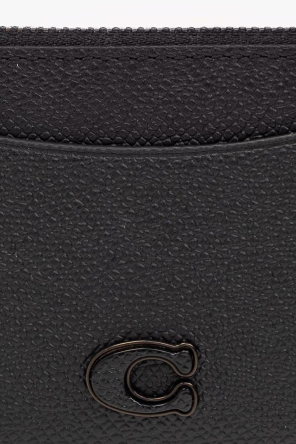 Coach Logo Plaque Zipped Card Case