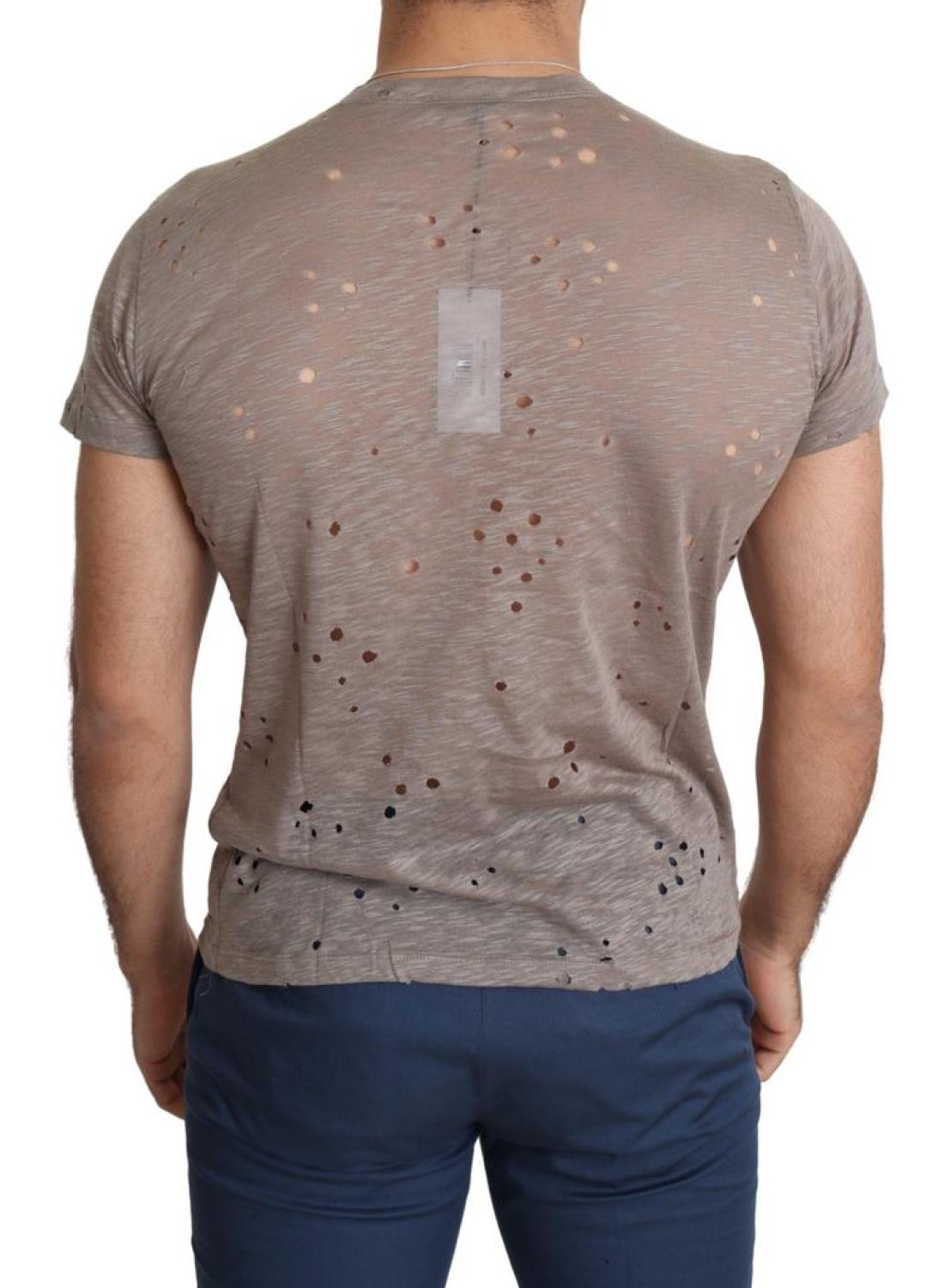 Guess Cotton Stretch Logo Print Men Casual Perforated Men's T-shirt