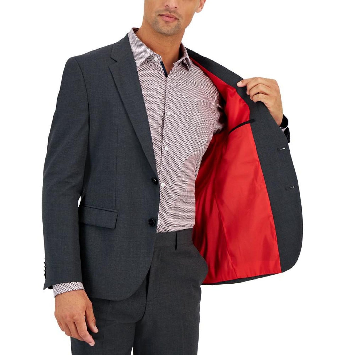 Men's Modern-Fit Solid Wool Blend Suit Jacket