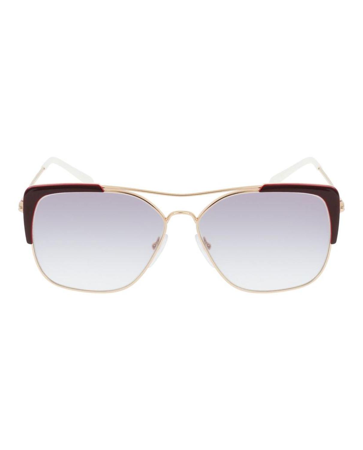 Rectangle-Frame Metal Sunglasses