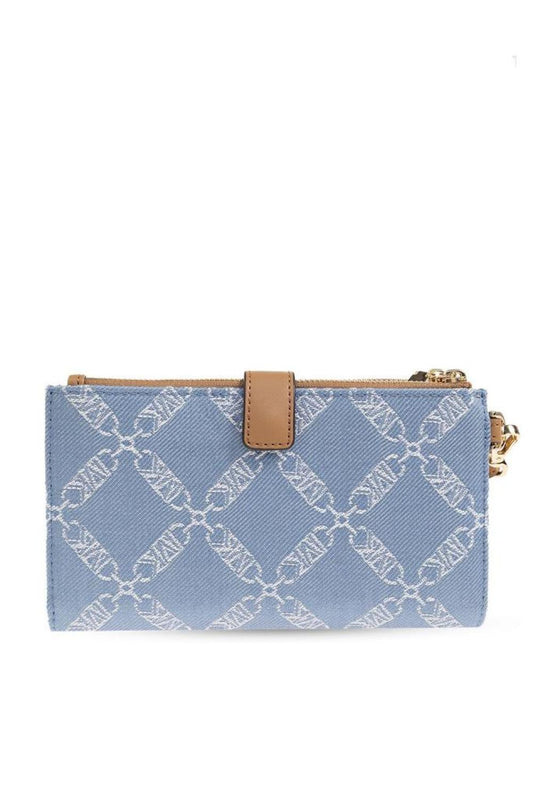 Michael Michael Kors Monogram Jacquard Zipped Denim Wallet