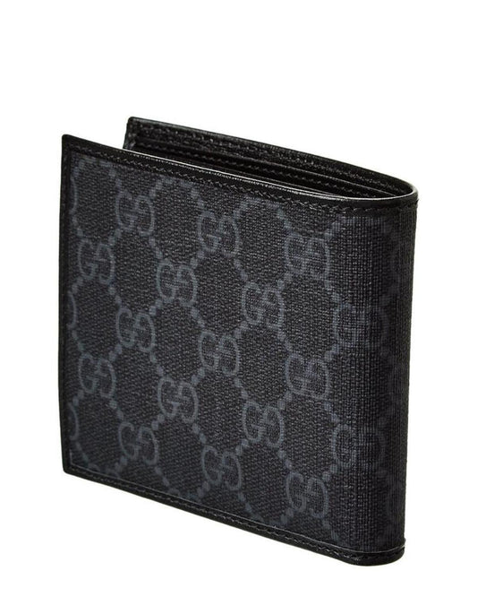 Gucci Interlocking G GG Supreme Canvas & Leather Bifold Wallet