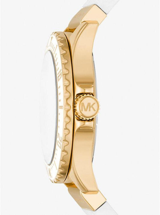 Oversized Slim Everest Pavé Gold-Tone and Embossed Silicone Watch