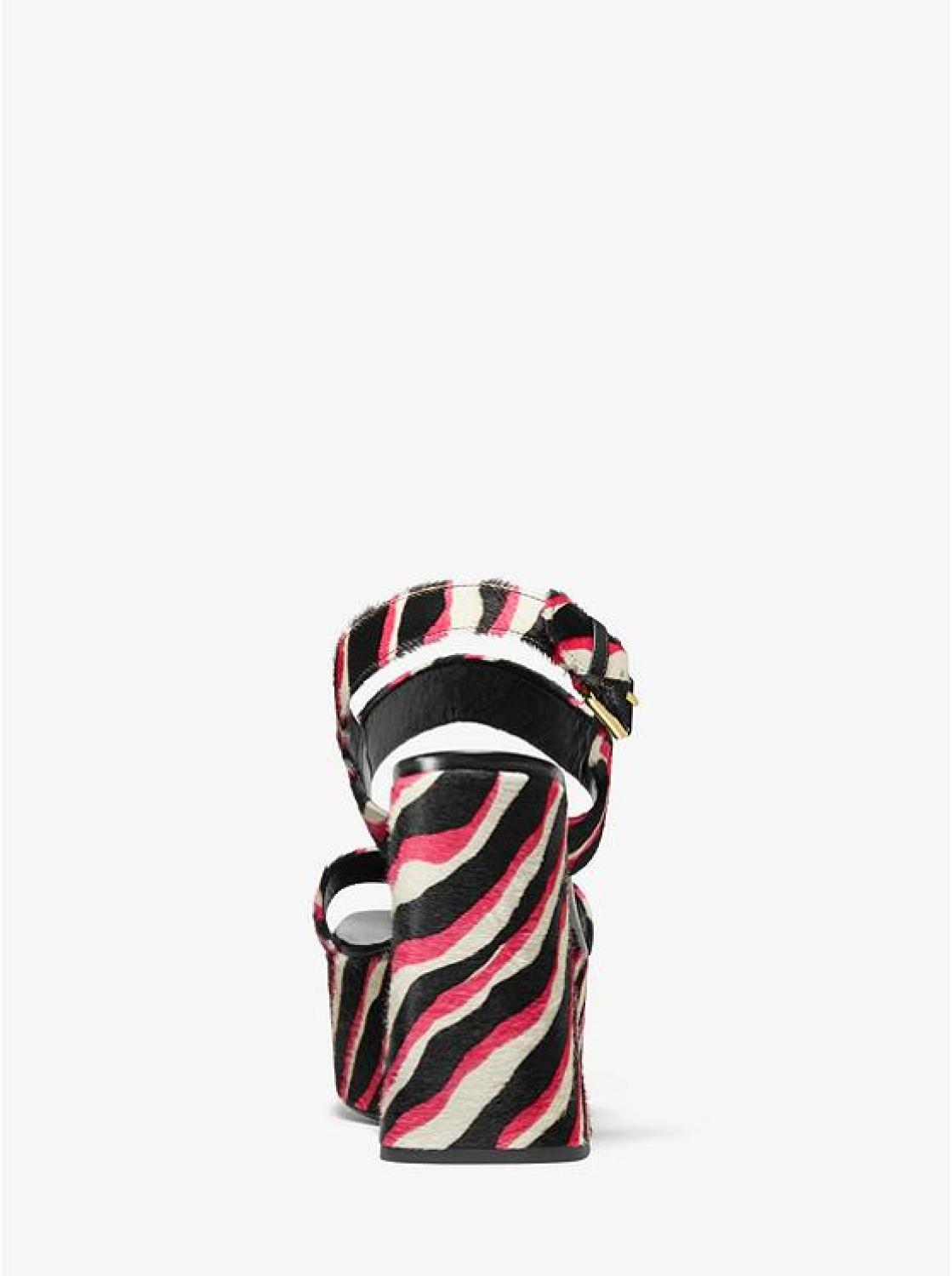 Blaire Zebra Calf Hair Platform Sandal