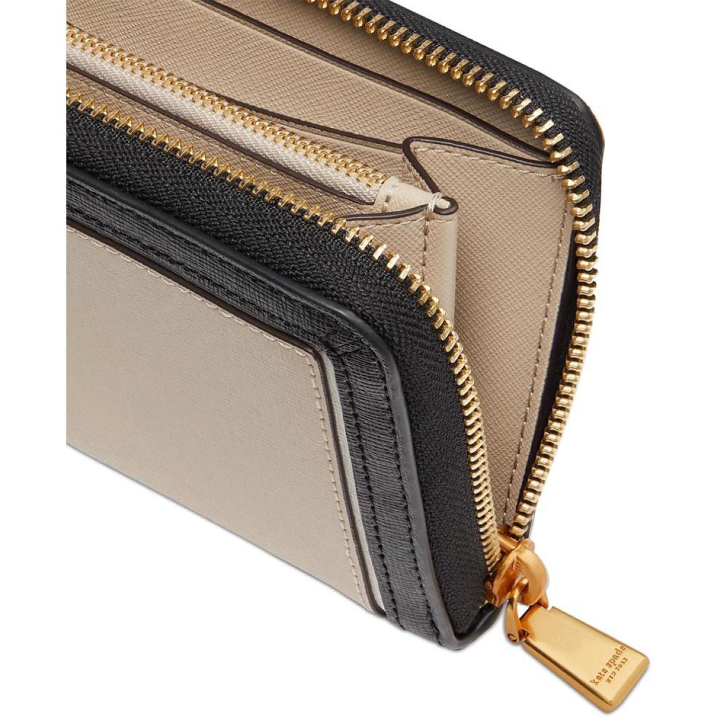 Morgan Colorblocked Saffiano Leather Zip-Around Continental Wallet