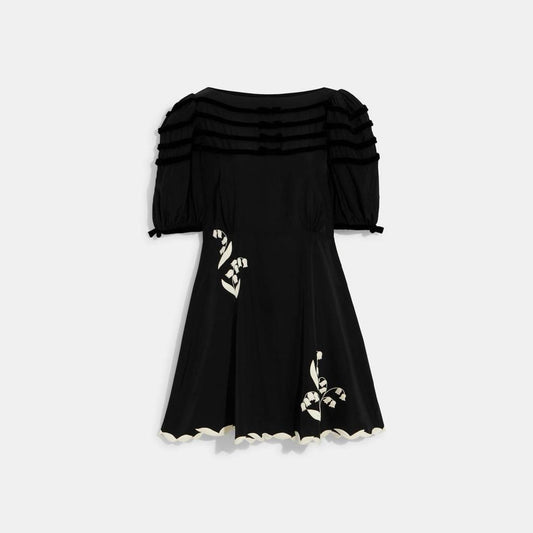 Coach Outlet Babydoll Dress With Velvet Bows