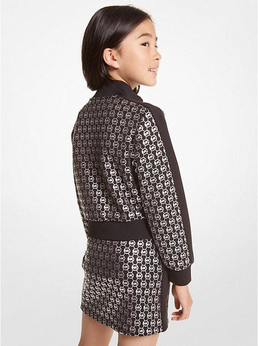 Metallic Logo Stretch Viscose Track Jacket