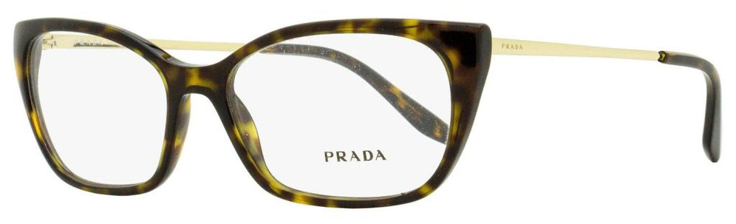 Prada Women's Rectangular Eyeglasses VPR14X 2AU1O1 Havana/Gold 54mm