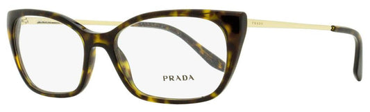 Prada Women's Rectangular Eyeglasses VPR14X 2AU1O1 Havana/Gold 54mm