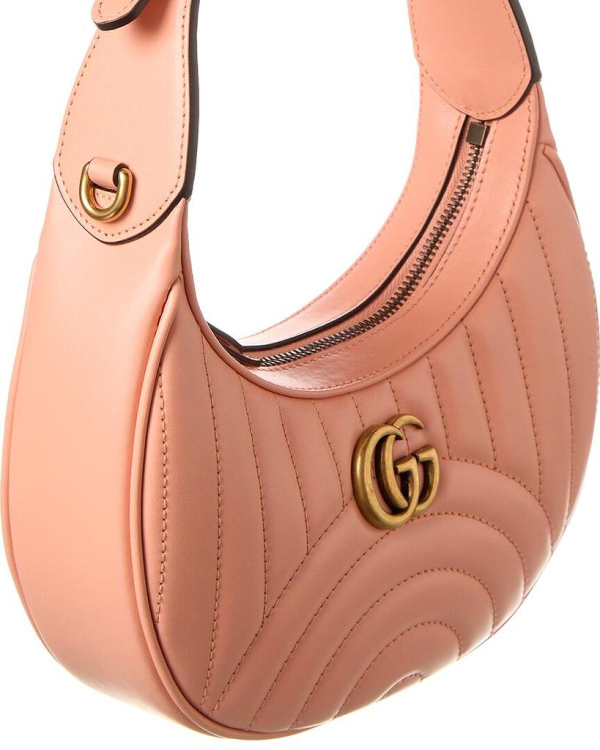 Gucci GG Marmont Half Moon Shaped Mini Leather Crossbody