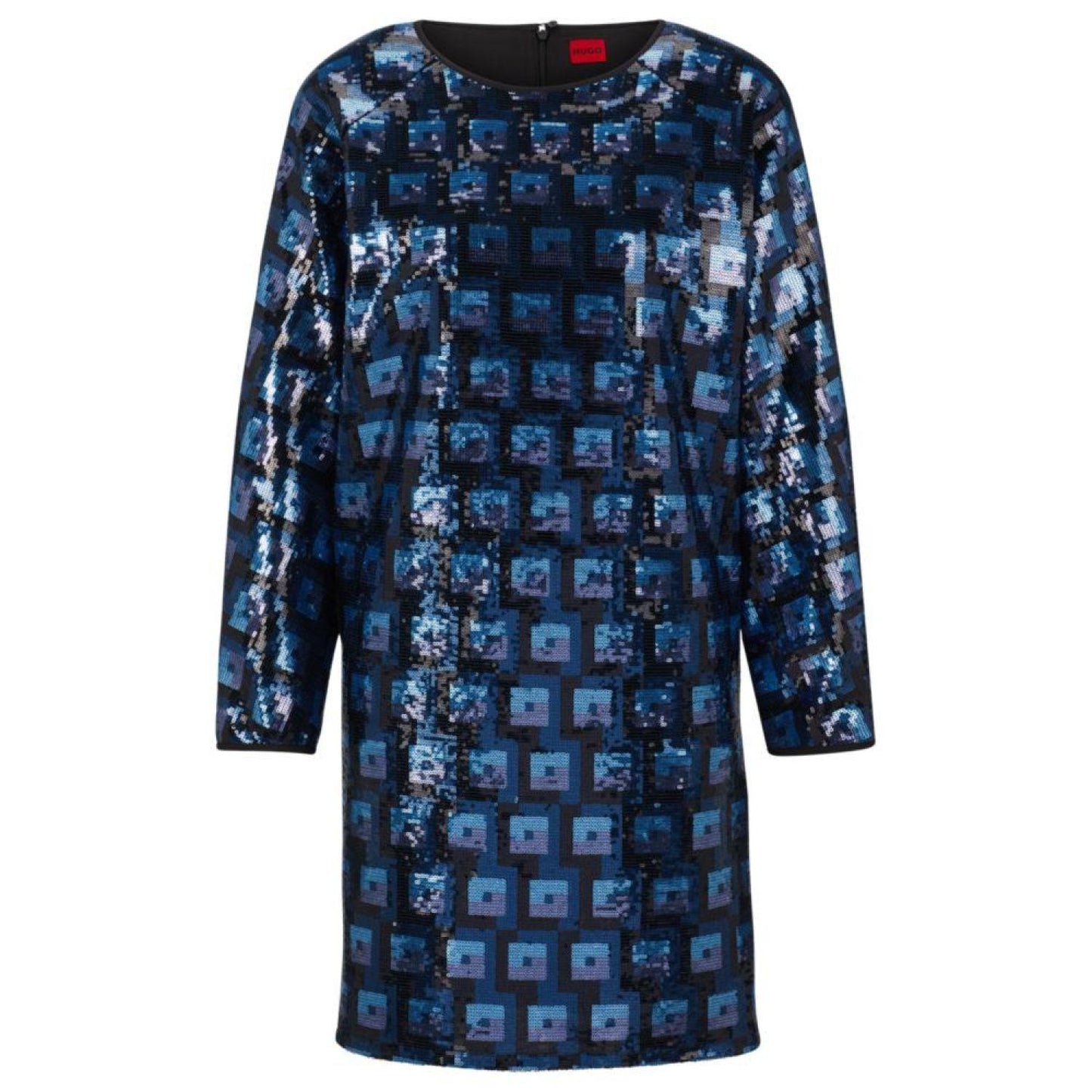 Sequinned mini dress with shoulder pads